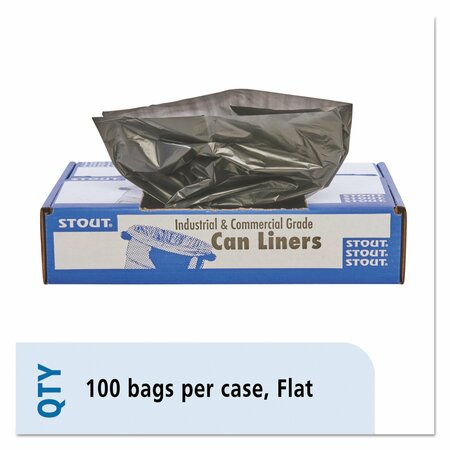 STOUT 33 gal Trash Bags, 33 in x 40 in, Extra Heavy-Duty, 1.5 mil, Brown/Black, 100 PK T3340B15